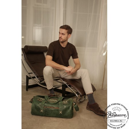  Кожаная сумка "Тайлер" (глянец черный)